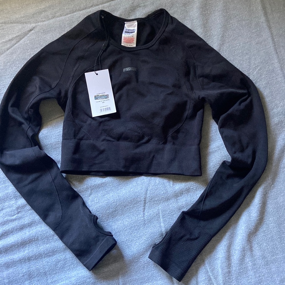 Gymshark Flex Crop Top Black/Charcoal